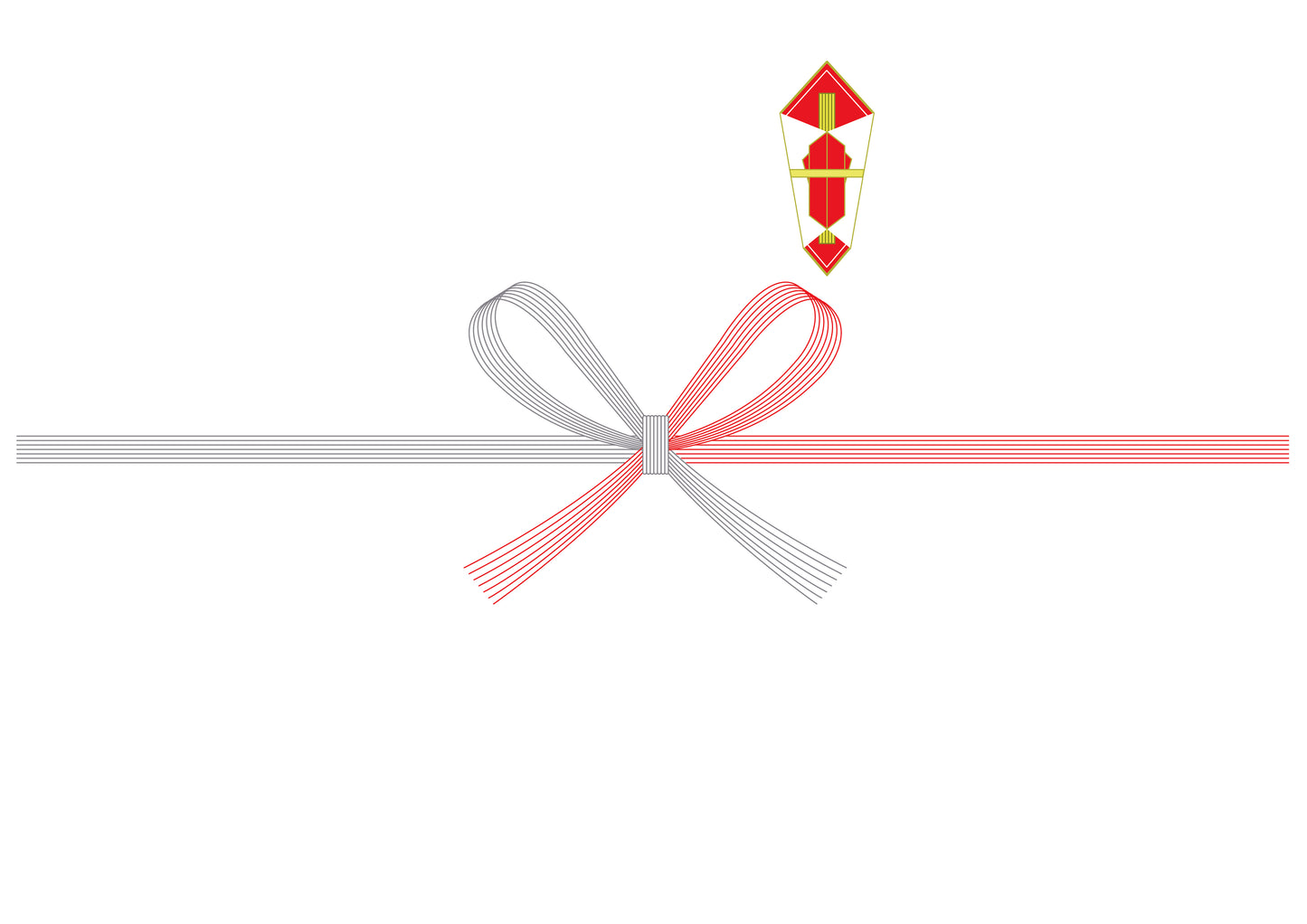 【熨斗】花結び・紅白・7本